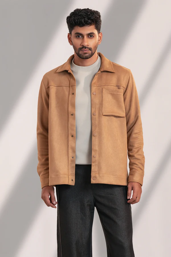Buttoned Suede Jacket